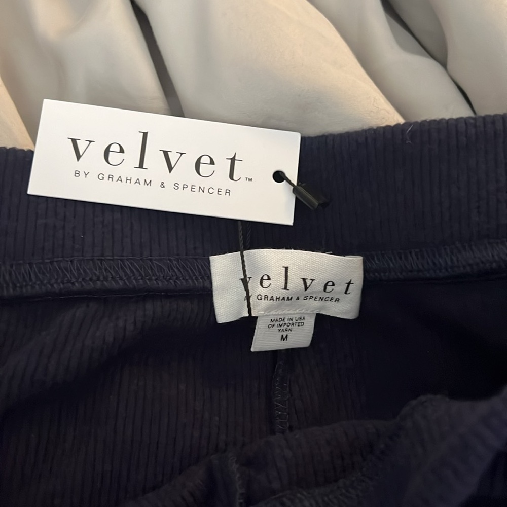 Velvet by Graham & Spencer size M brand new Kacie Brushed Rib Pant - Navy - Picture 2 of 2